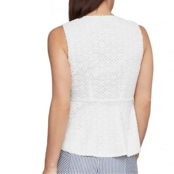 BCBGMAXAZRIA Floral Lace Zip-Front Peplum Top size S - Picture 4 of 13